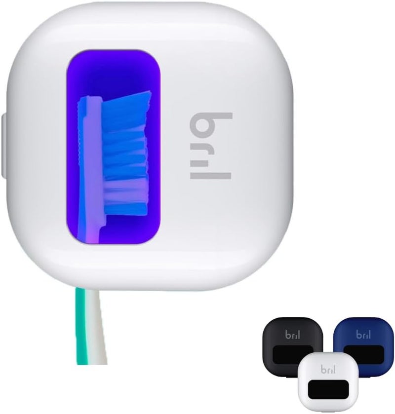 Bril UV-C Toothbrush Sanitizer, Portable Cleaner, Travel Cover, Magnetic Holder, and Rechargeable Case for Any Size Toothbrush, White - Image 1